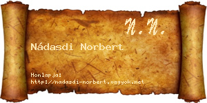 Nádasdi Norbert névjegykártya